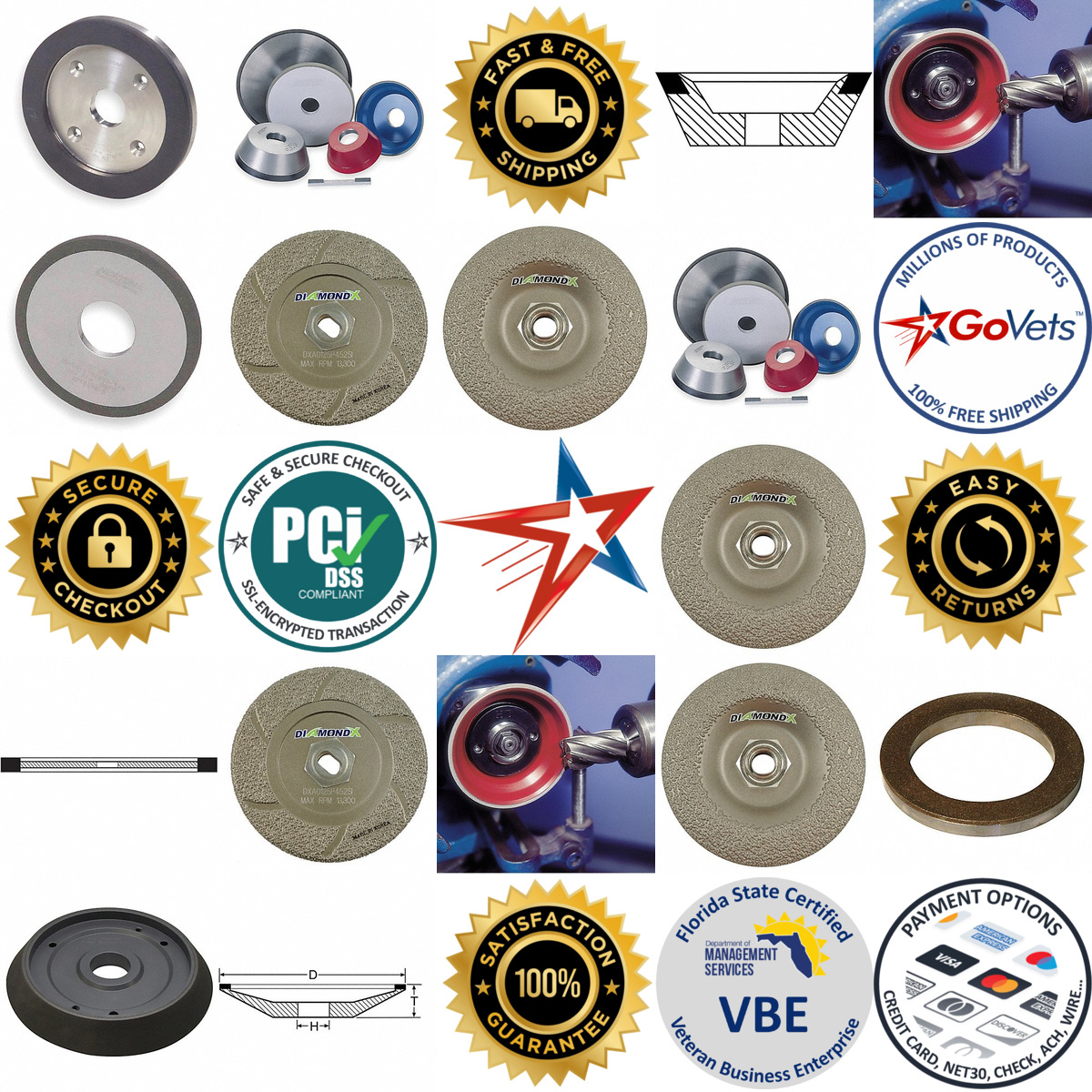 A selection of Diamond and Cbn Grinding Wheels products on GoVets