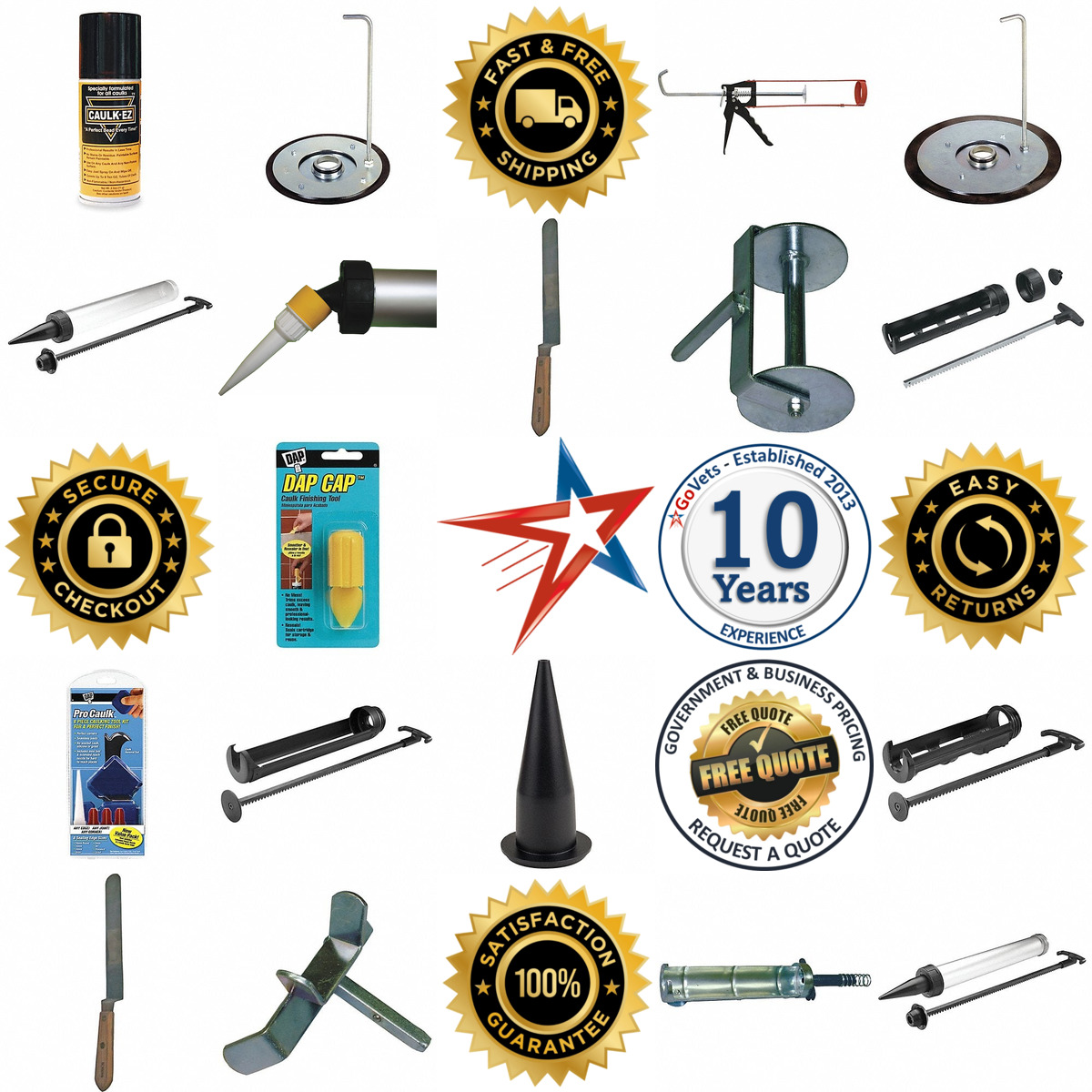 A selection of Caulk Gun Tips and Accessories products on GoVets