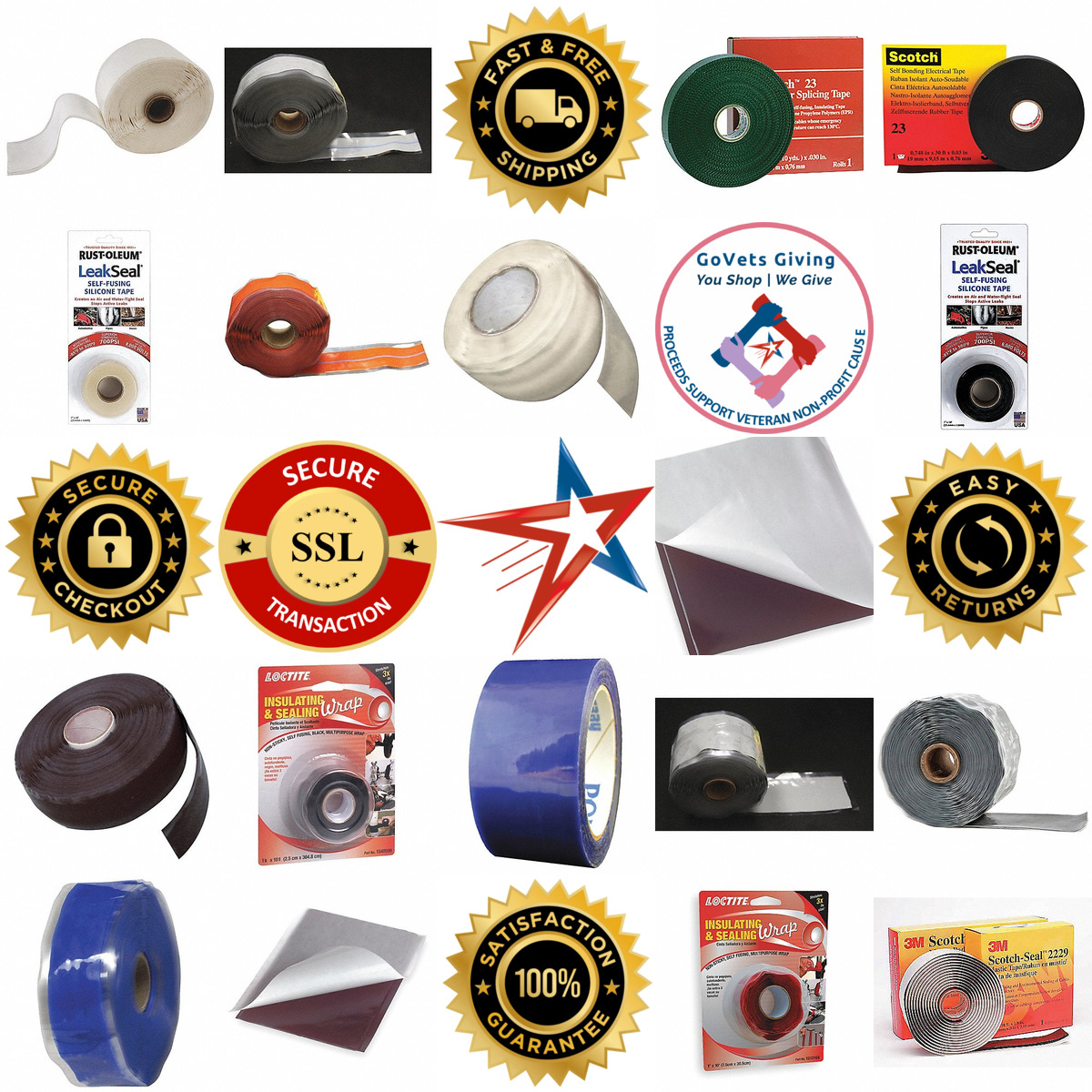 A selection of Self Fusing Electrical Tape products on GoVets