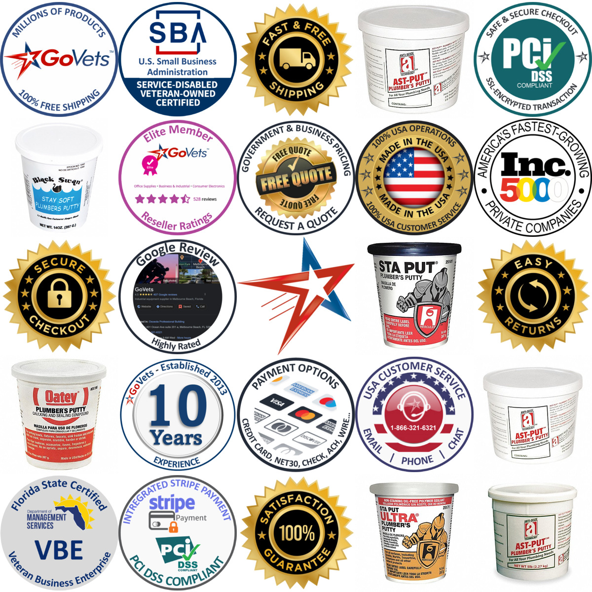 A selection of Plumber s Putty products on GoVets