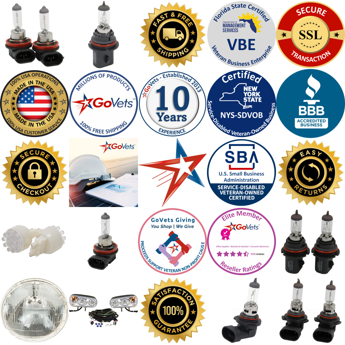 A selection of Headlights products on GoVets