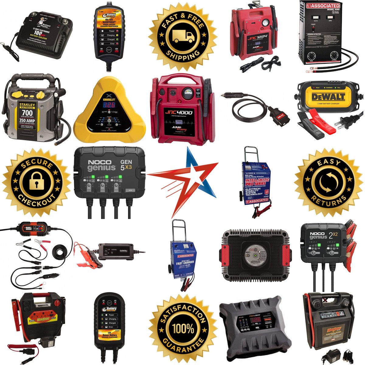 A selection of Automotive Battery Chargers and Jump Starters products on GoVets