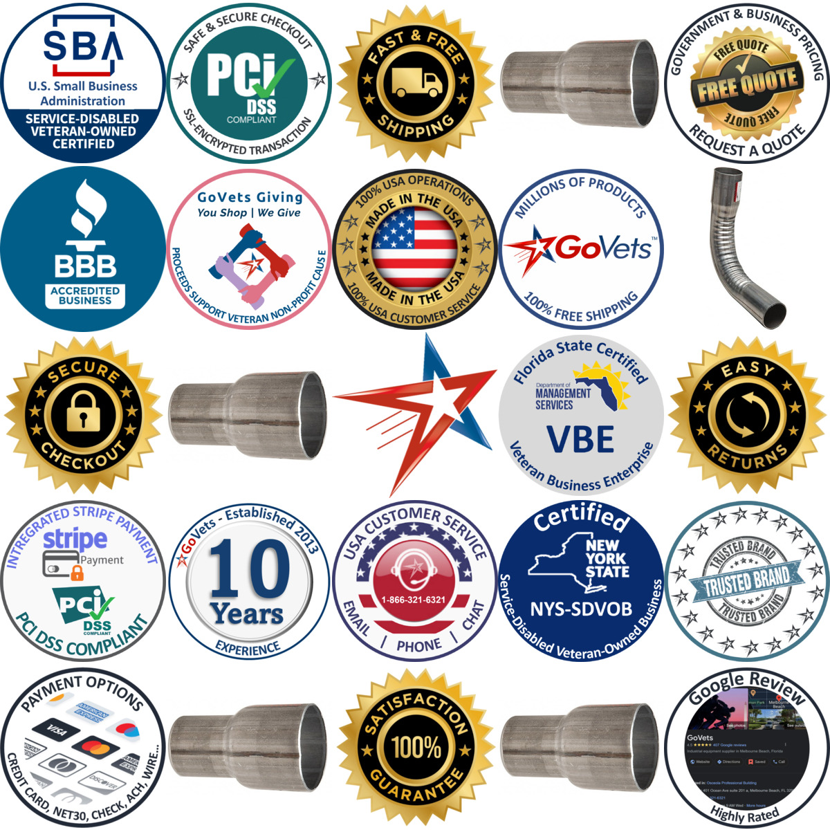 A selection of Automotive Exhaust Adapters and Fittings products on GoVets