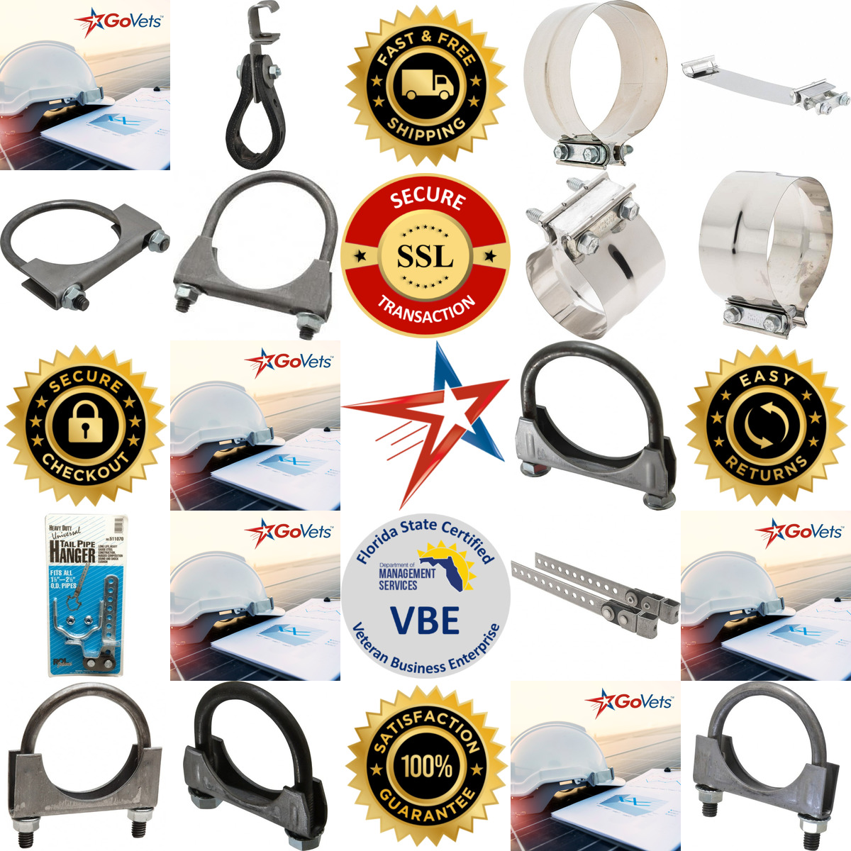 A selection of Automotive Exhaust Clamps and Hangers products on GoVets