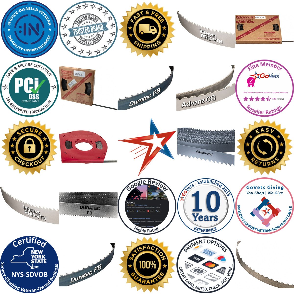 A selection of Starrett products on GoVets