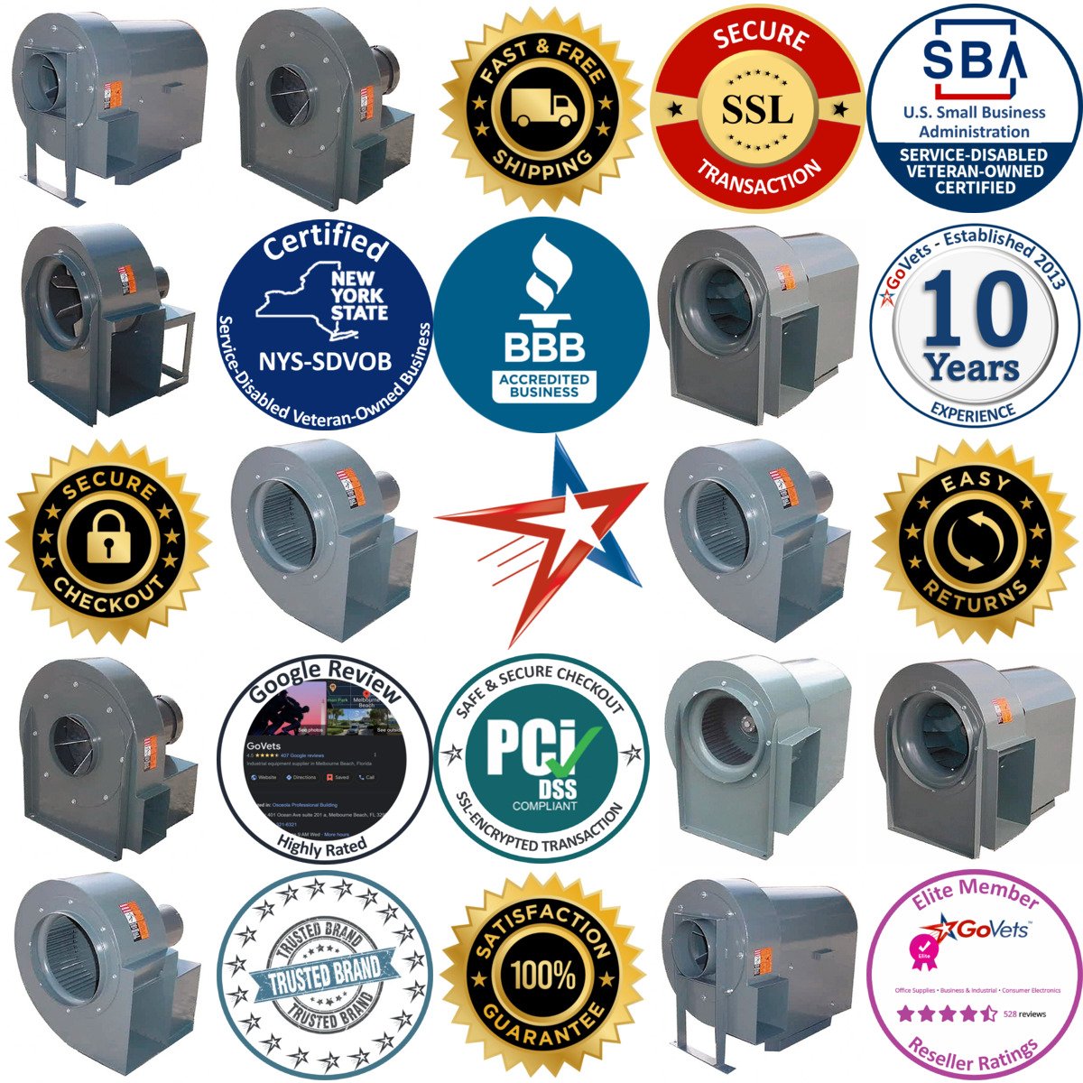 A selection of Peerless Blowers products on GoVets