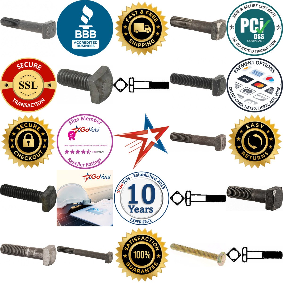 A selection of Square Head Bolts products on GoVets