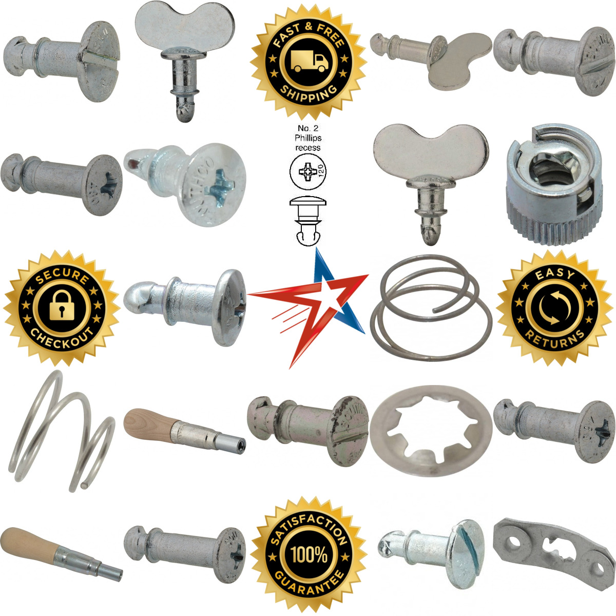 A selection of Quarter Turn Studs and Receptacles products on GoVets