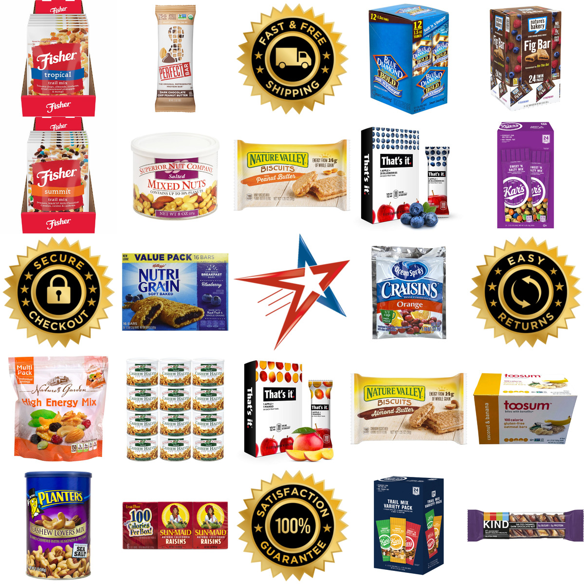 A selection of Nuts and Bars products on GoVets