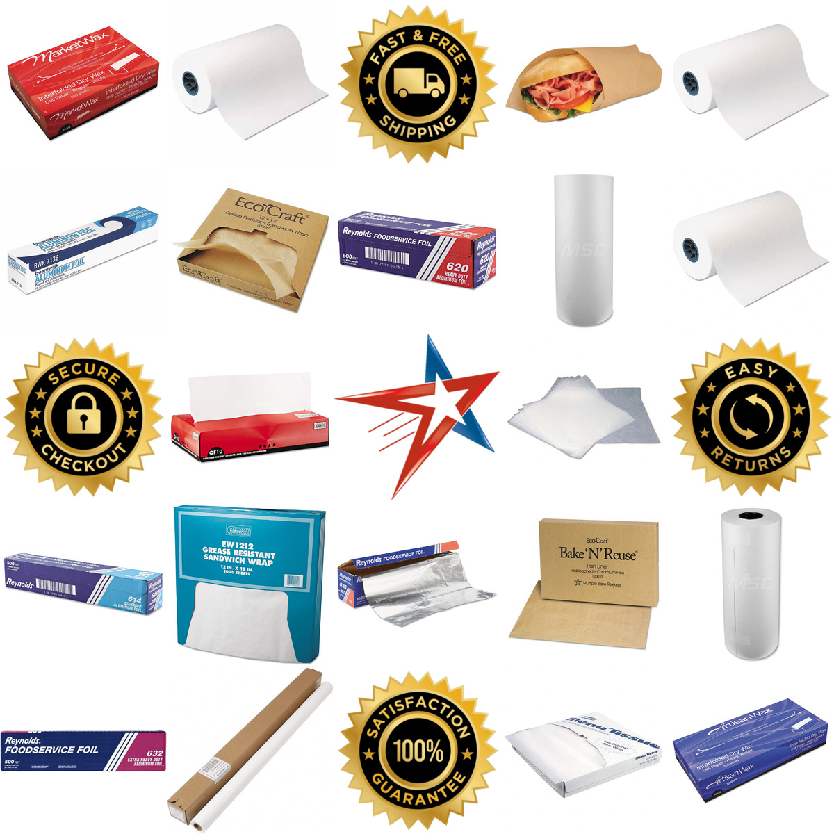 A selection of Foil and Plastic Wrap products on GoVets