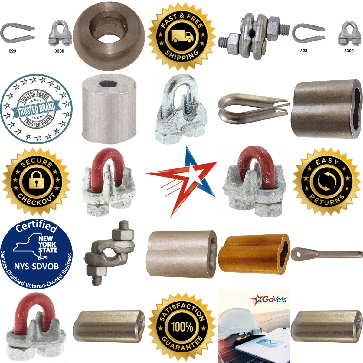 A selection of Wire Rope Hardware and Accessories products on GoVets