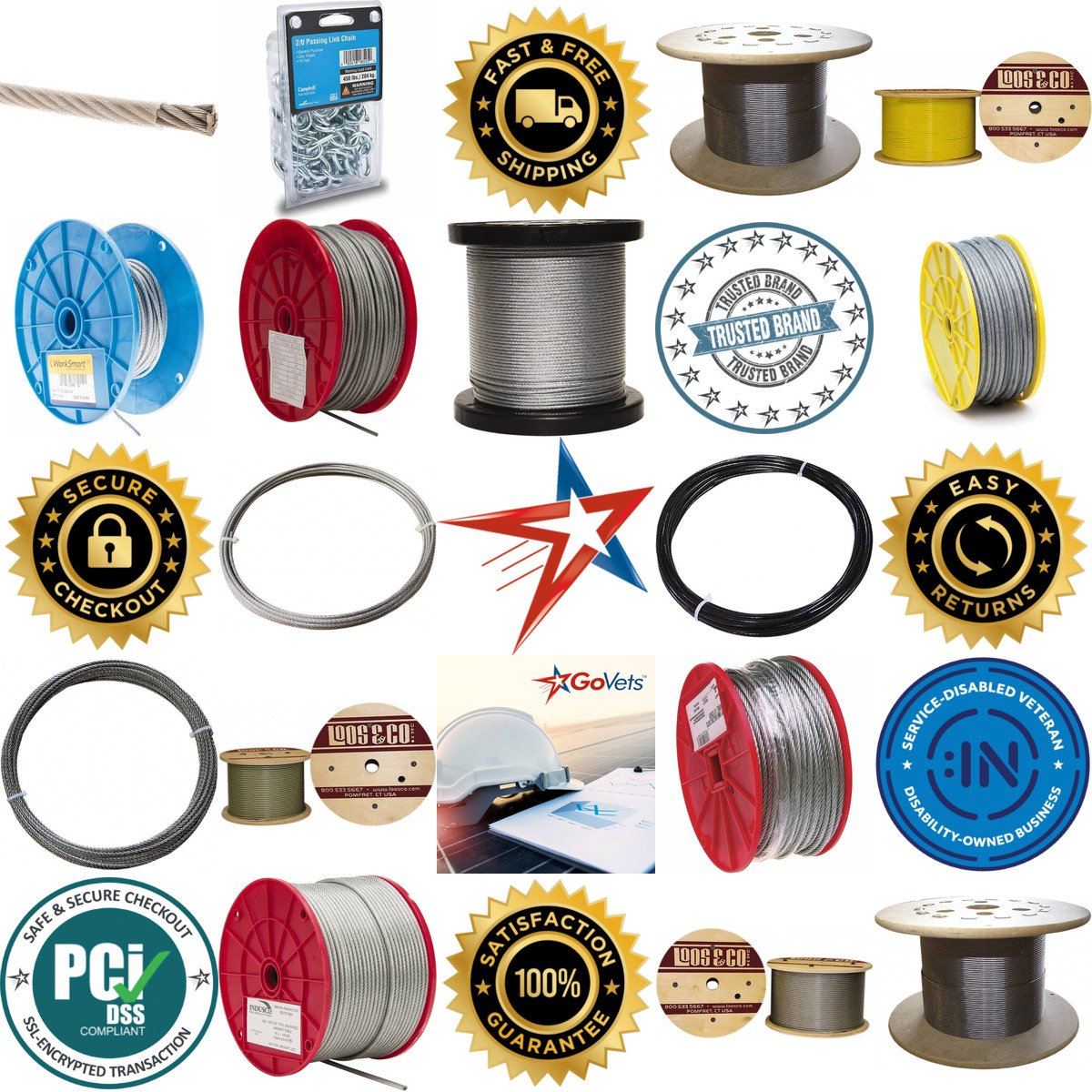 A selection of Wire Rope and Cable products on GoVets