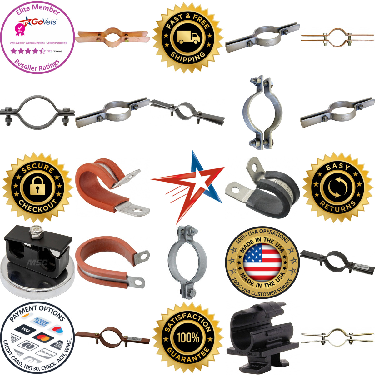 A selection of Pipe and Cable Clamps products on GoVets