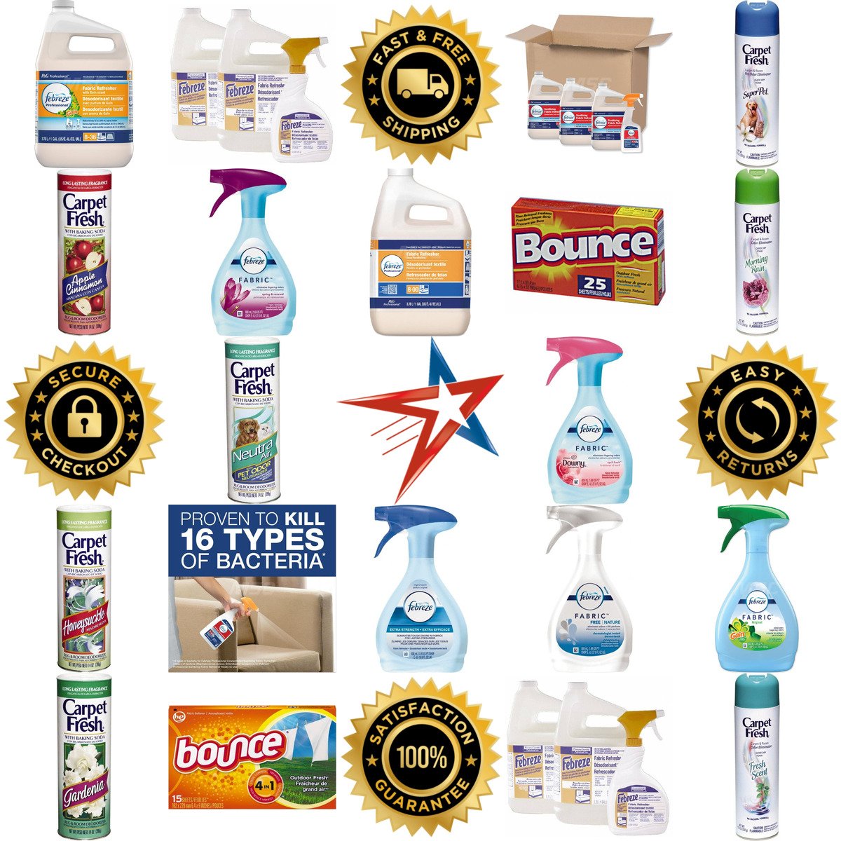 A selection of Fabric Refreshers and Dryer Sheets products on GoVets