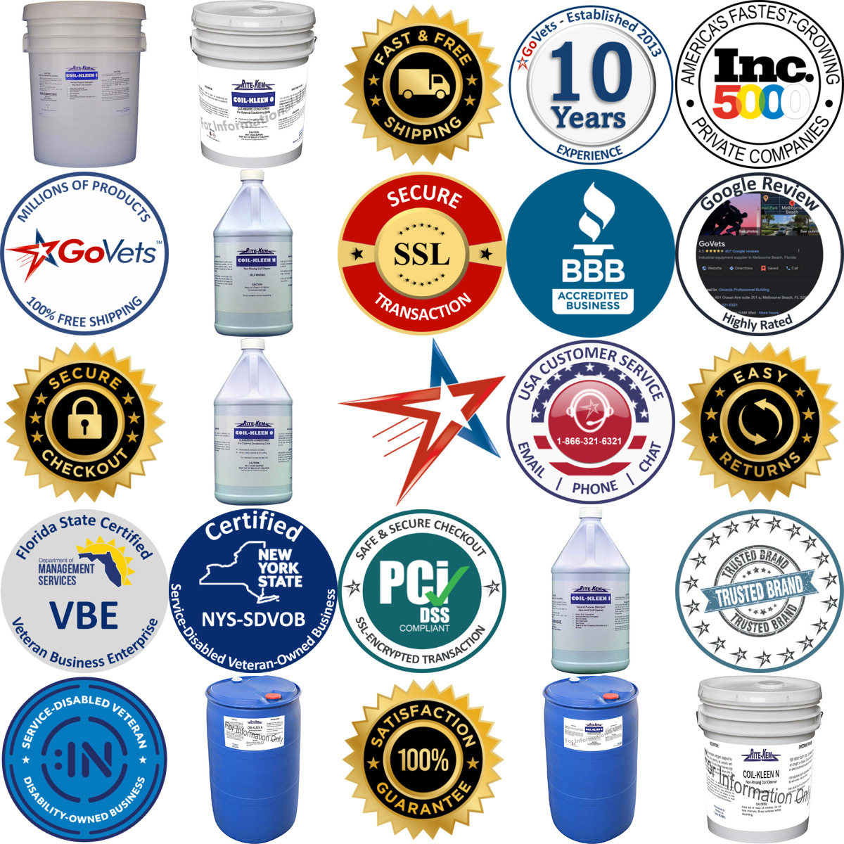 A selection of Rite Kem products on GoVets