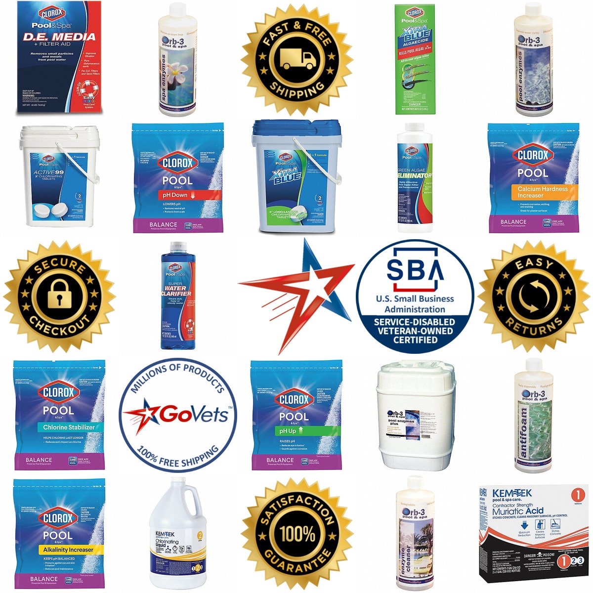 A selection of Pool Chemicals products on GoVets