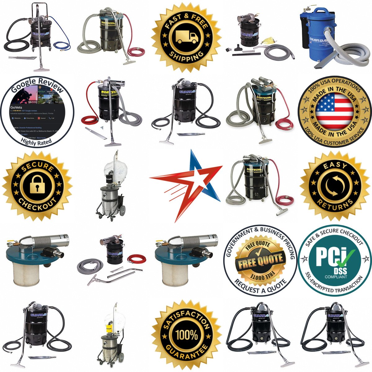 A selection of Pneumatic Vacuum Cleaners products on GoVets