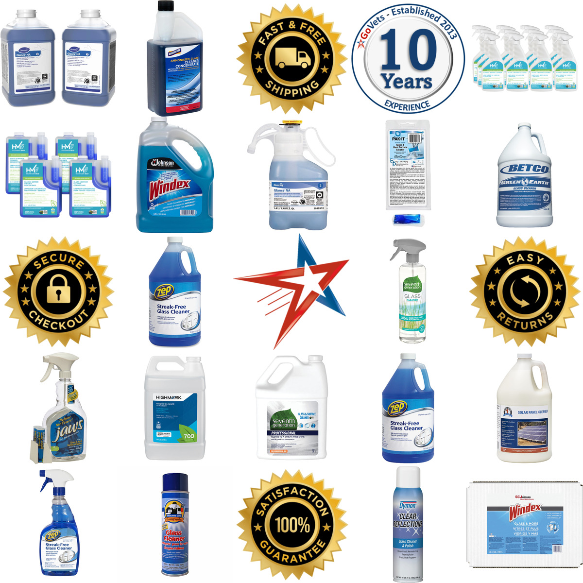 A selection of Glass Cleaners products on GoVets