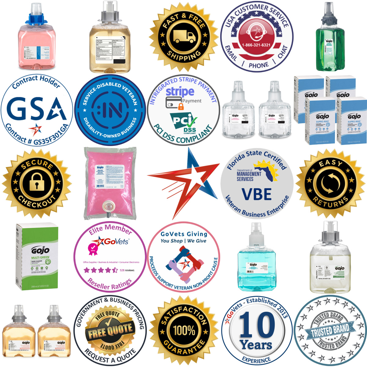 A selection of Gojo products on GoVets