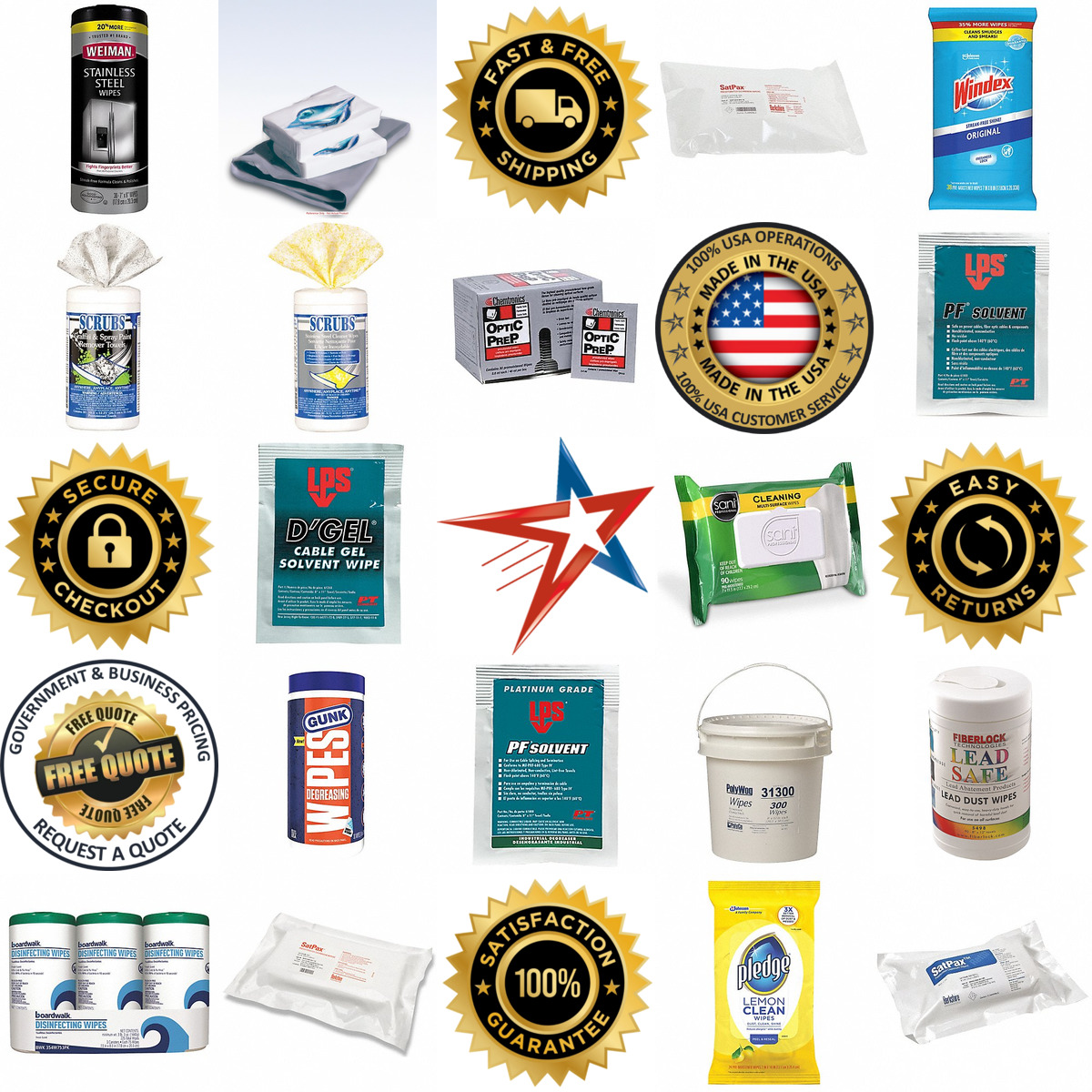 A selection of Wet Cleaning Wipes products on GoVets