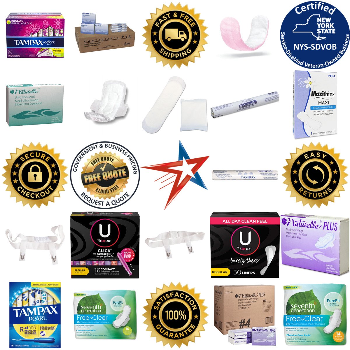 A selection of Sanitary Napkins and Tampons products on GoVets