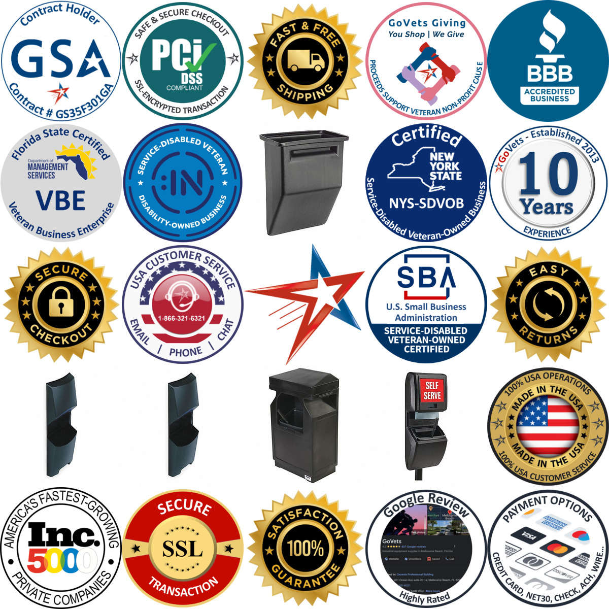 A selection of Windshield Service Centers products on GoVets