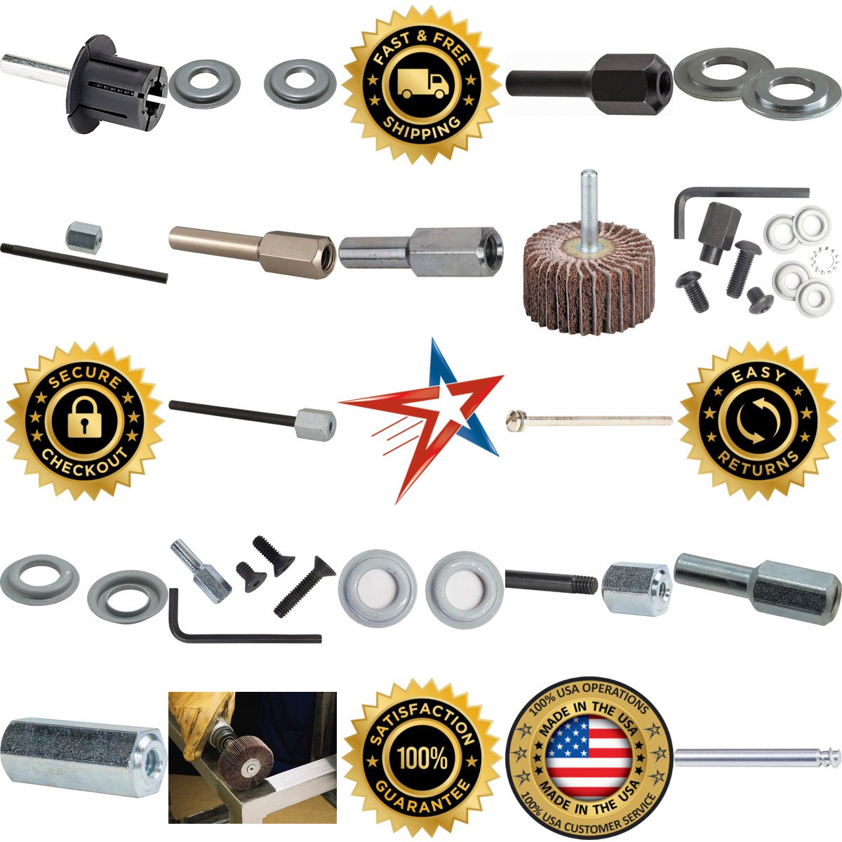 A selection of Flap Wheel Mounting Hardware products on GoVets