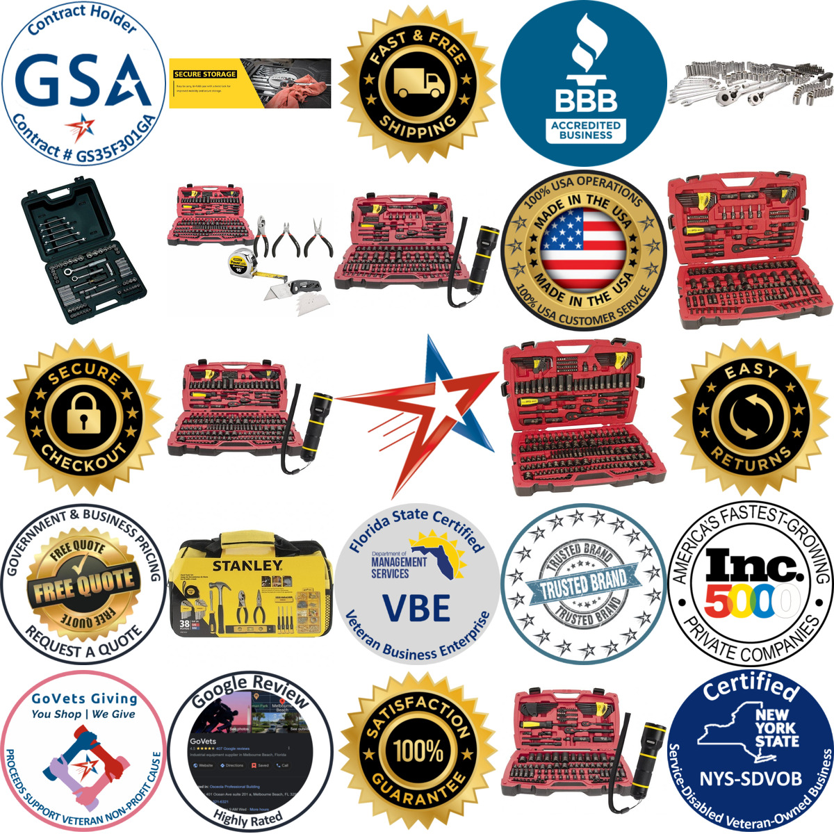 A selection of Stanley products on GoVets