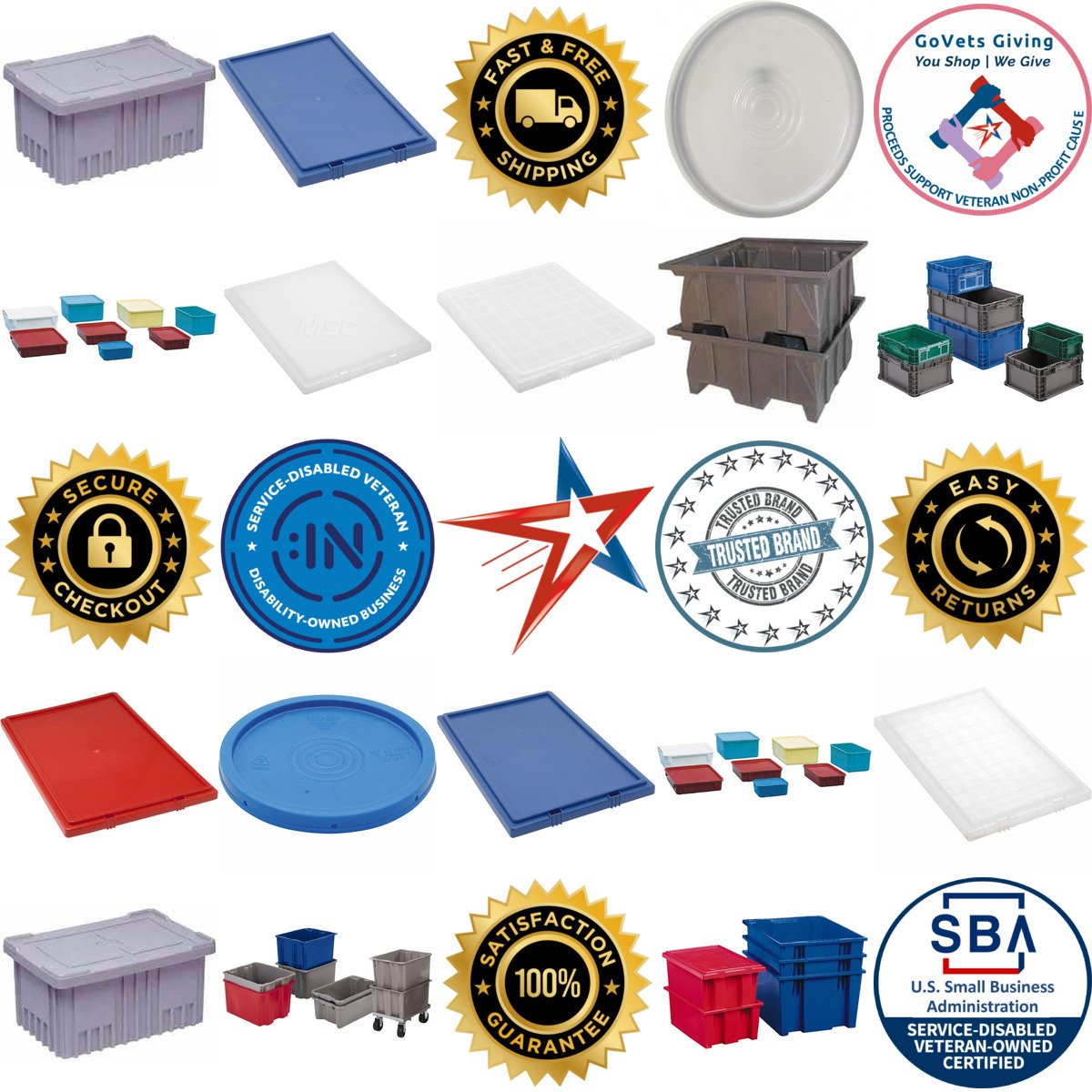 A selection of Tote and Storage Container Lids products on GoVets