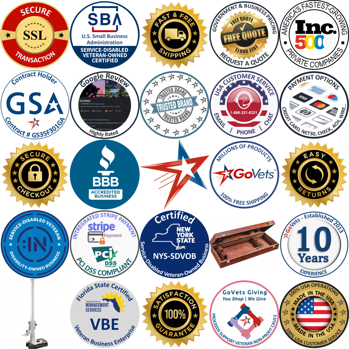 A selection of Indicator Holders and Bases products on GoVets