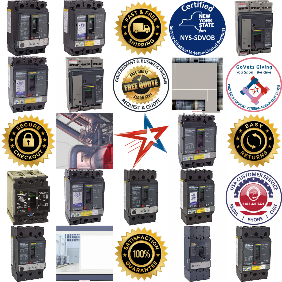 A selection of Square d products on GoVets