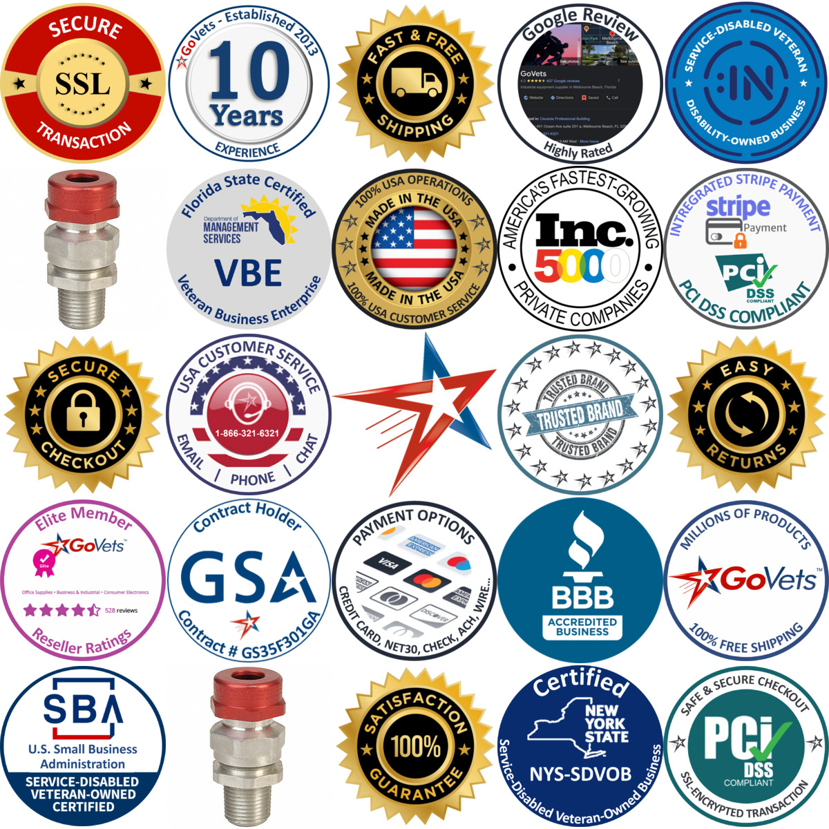 A selection of Hazardous Location Metal Clad Cable Connectors products on GoVets