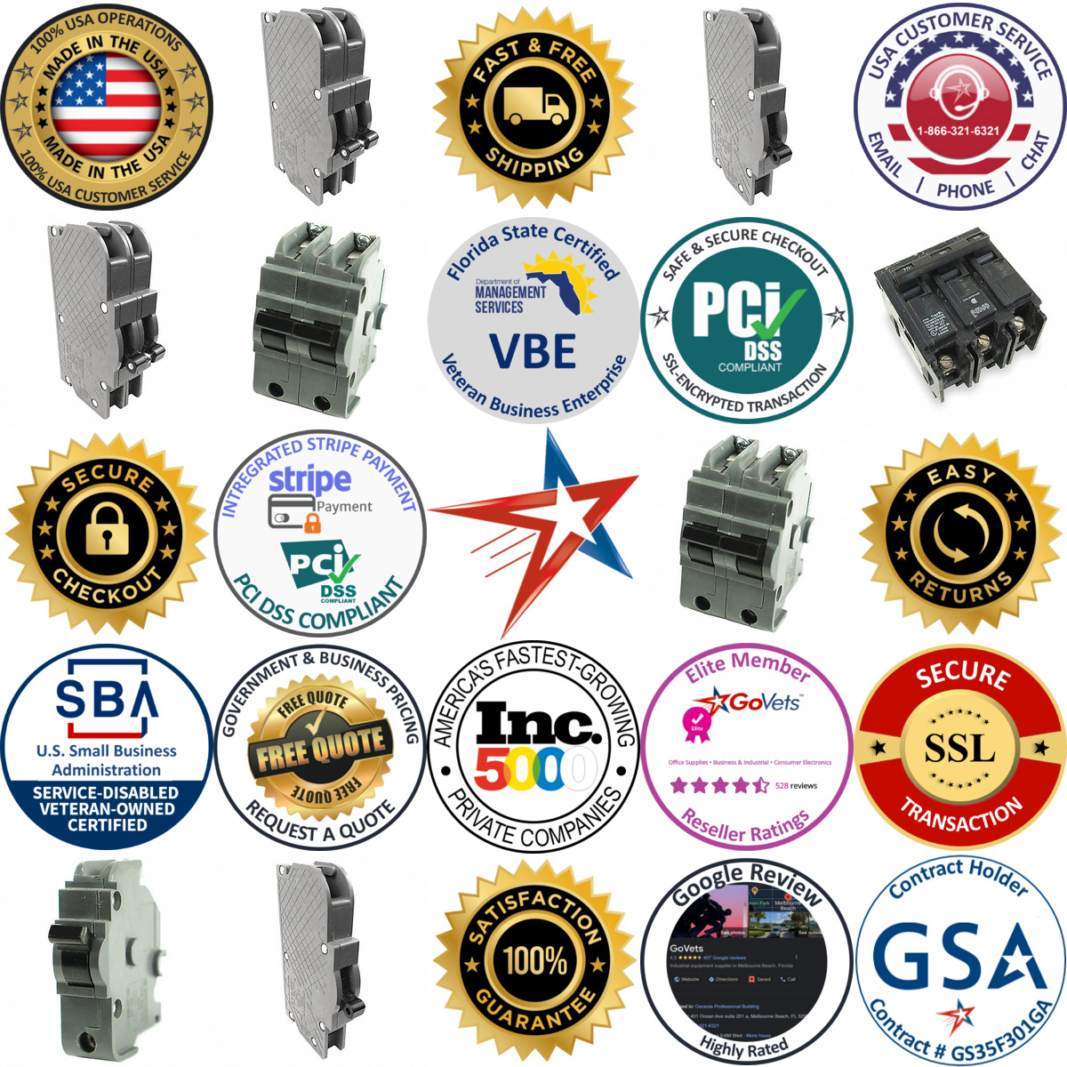 A selection of Bolt on Miniature Circuit Breakers products on GoVets