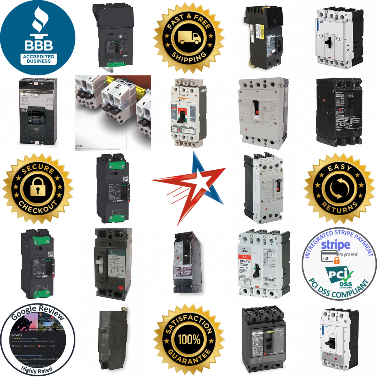 A selection of Molded Case Circuit Breakers products on GoVets