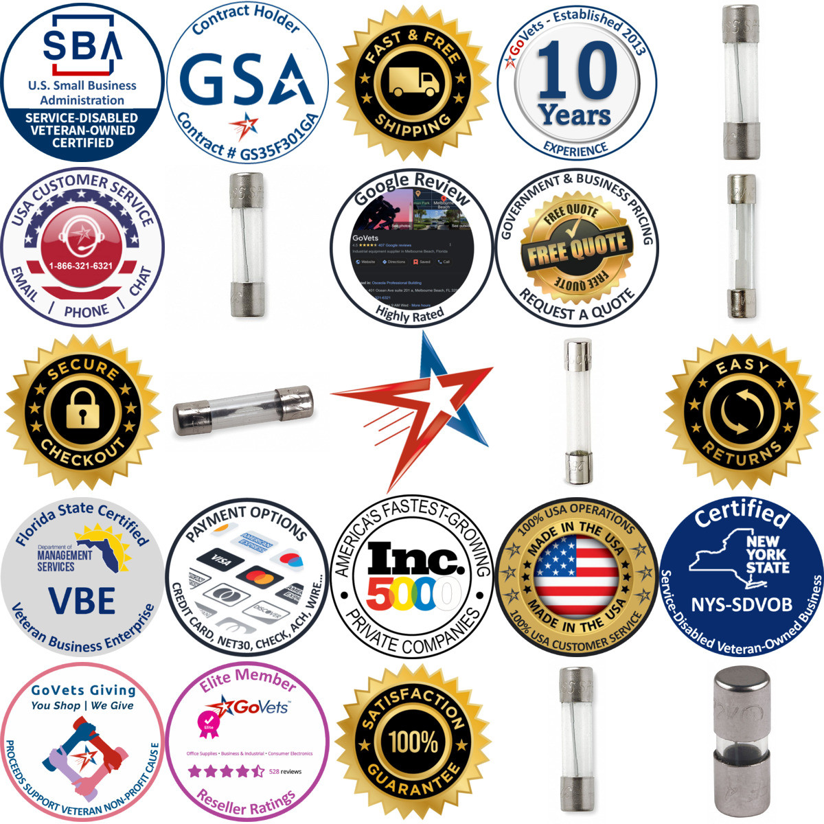 A selection of Automotive Glass Fuses products on GoVets