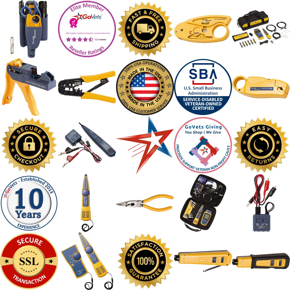 A selection of Fluke Networks products on GoVets