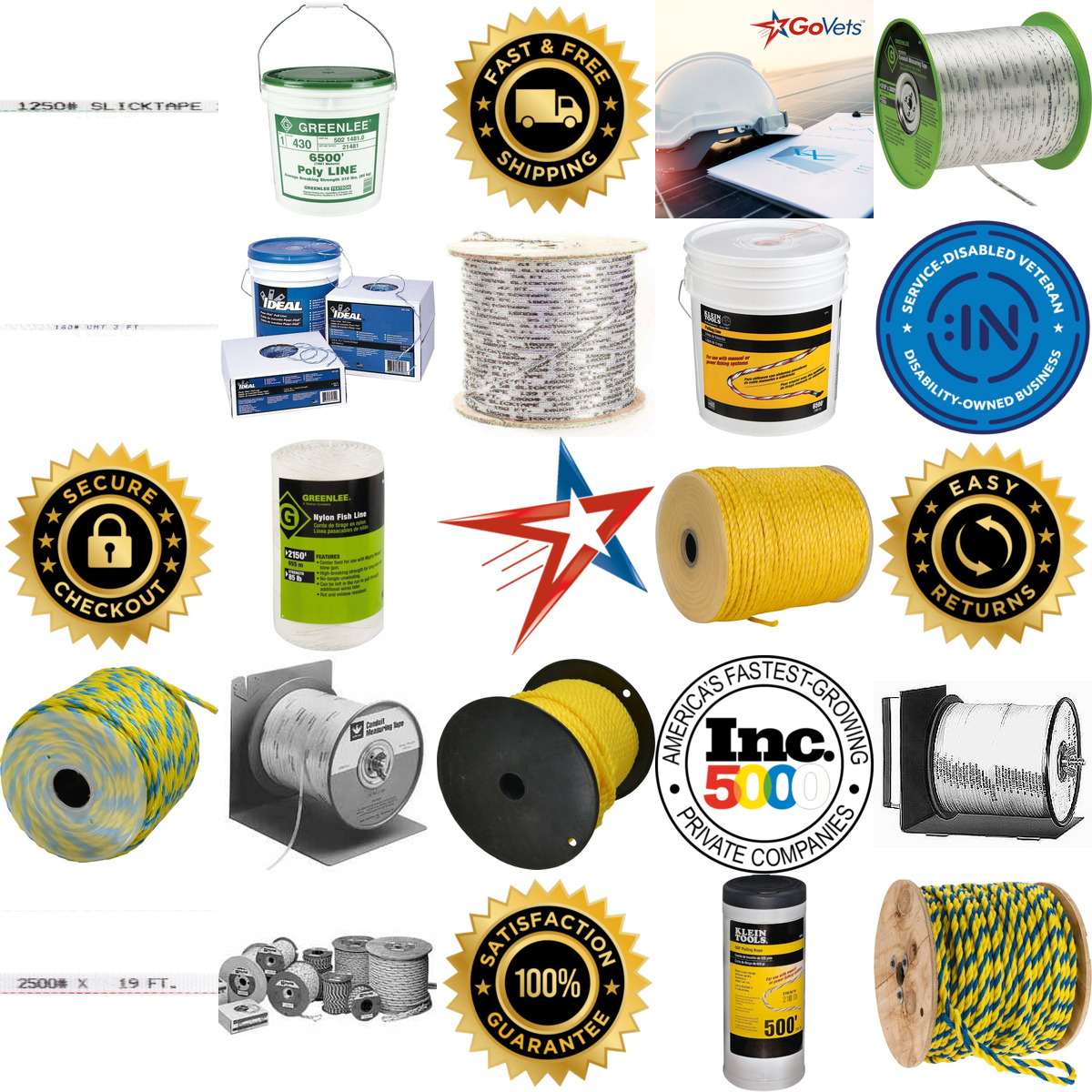 A selection of Wire Pulling Line and Conduit Measuring Tape products on GoVets