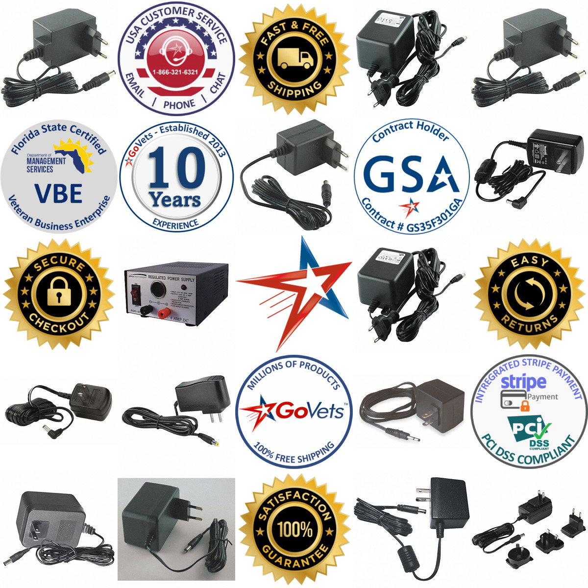 A selection of Plug in Power Supplies products on GoVets