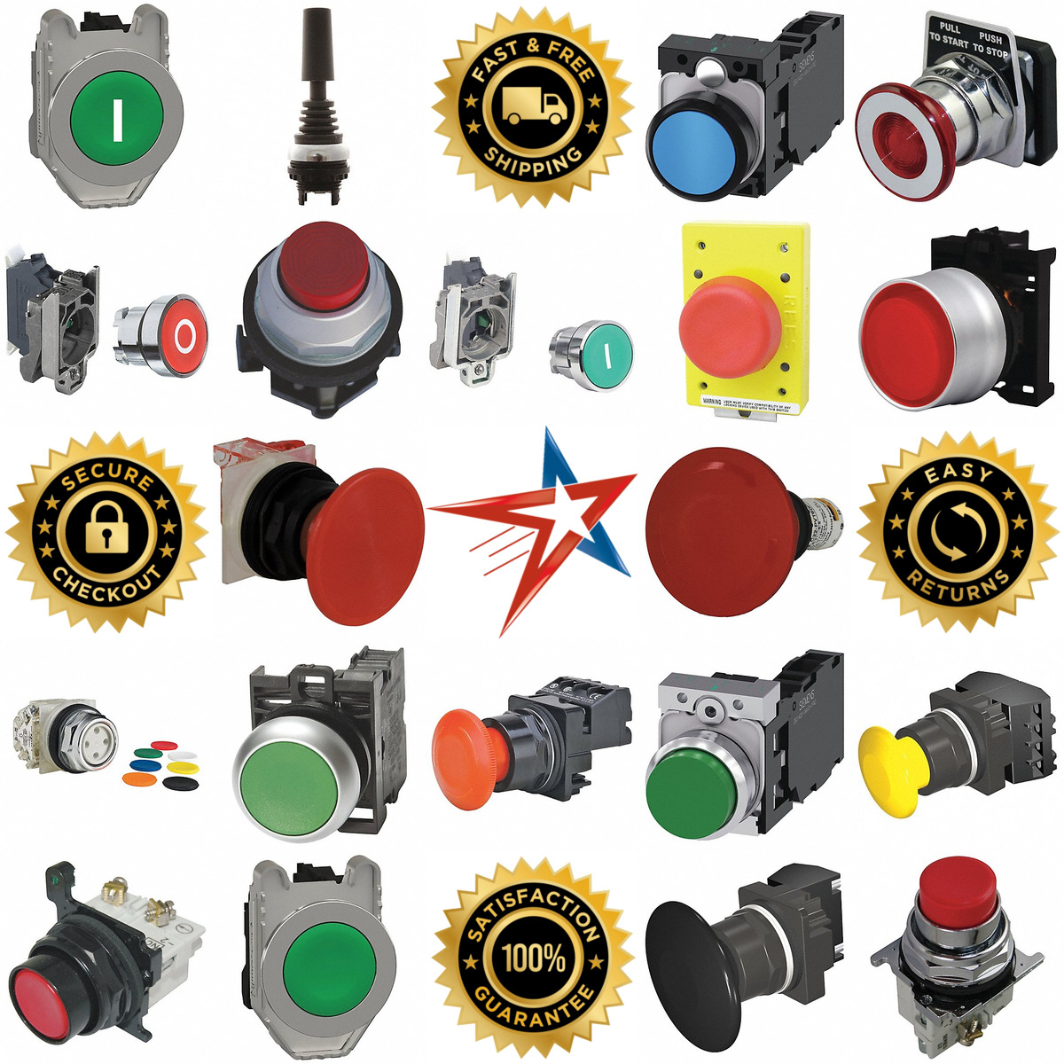 A selection of Non Illuminated Push Buttons With Contact Blocks products on GoVets