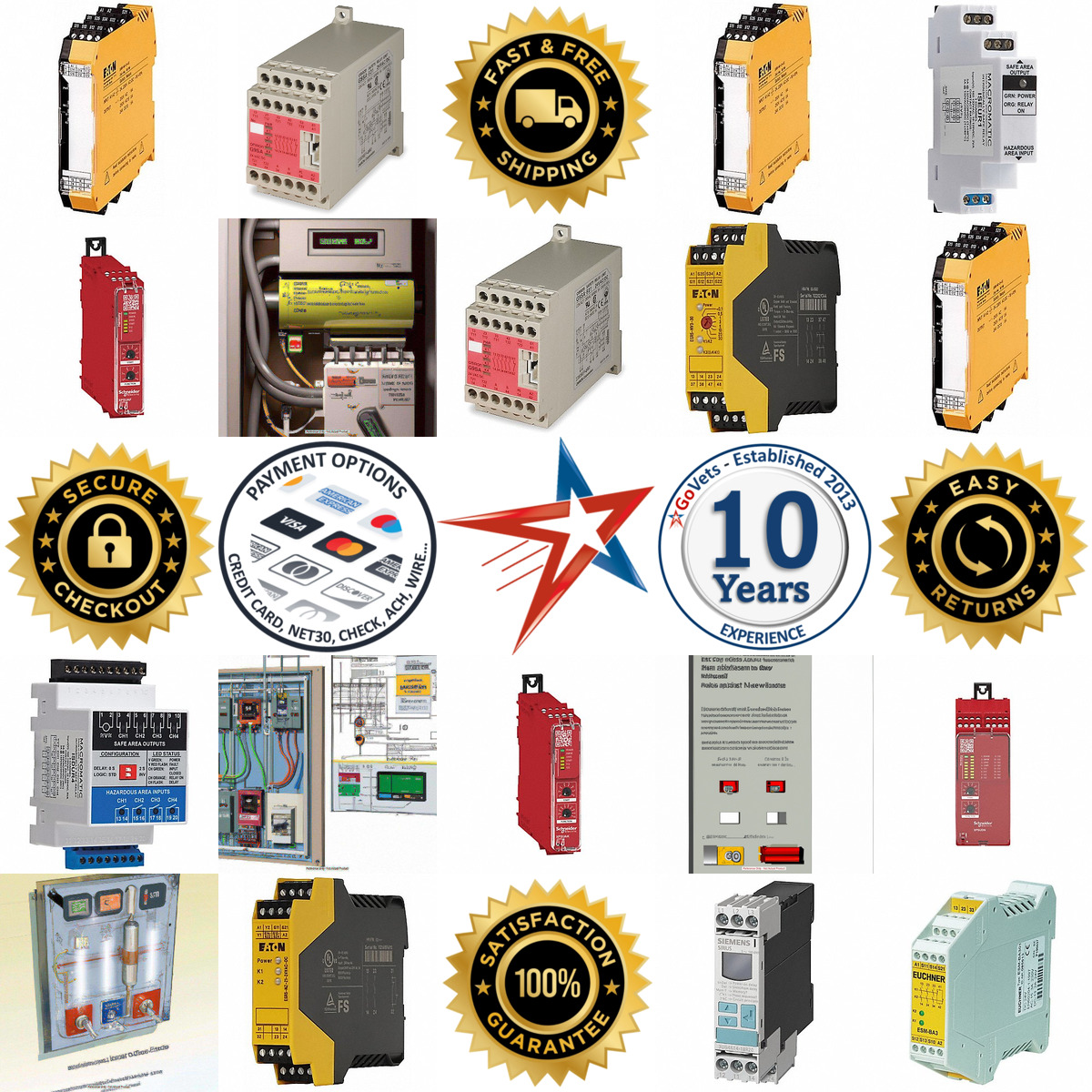 A selection of Safety Monitoring and Intrinsically Safe Relays products on GoVets