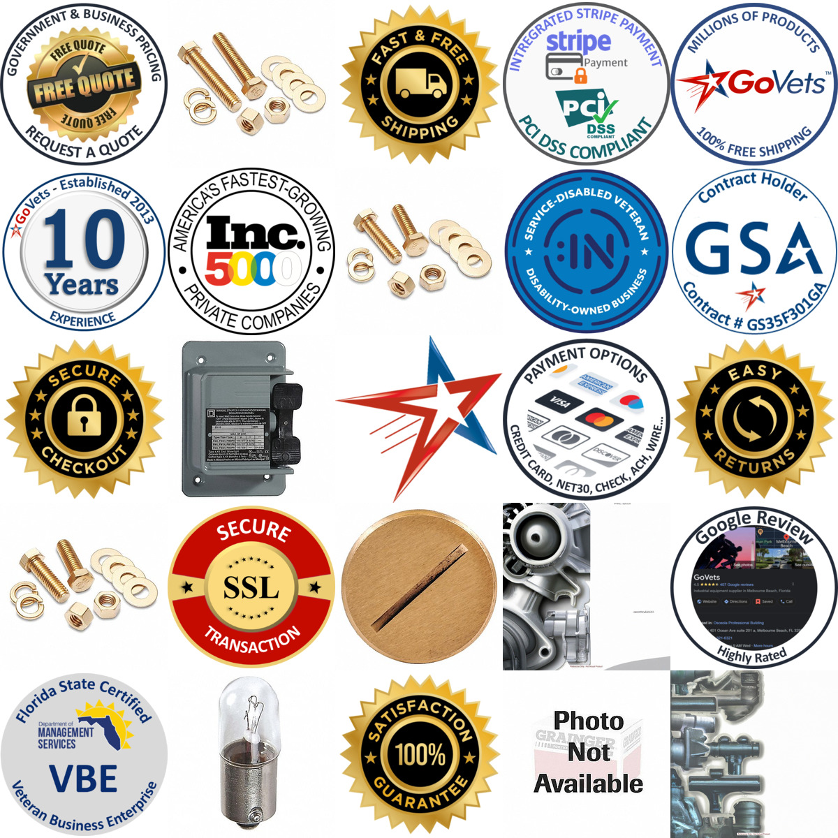 A selection of Parts products on GoVets