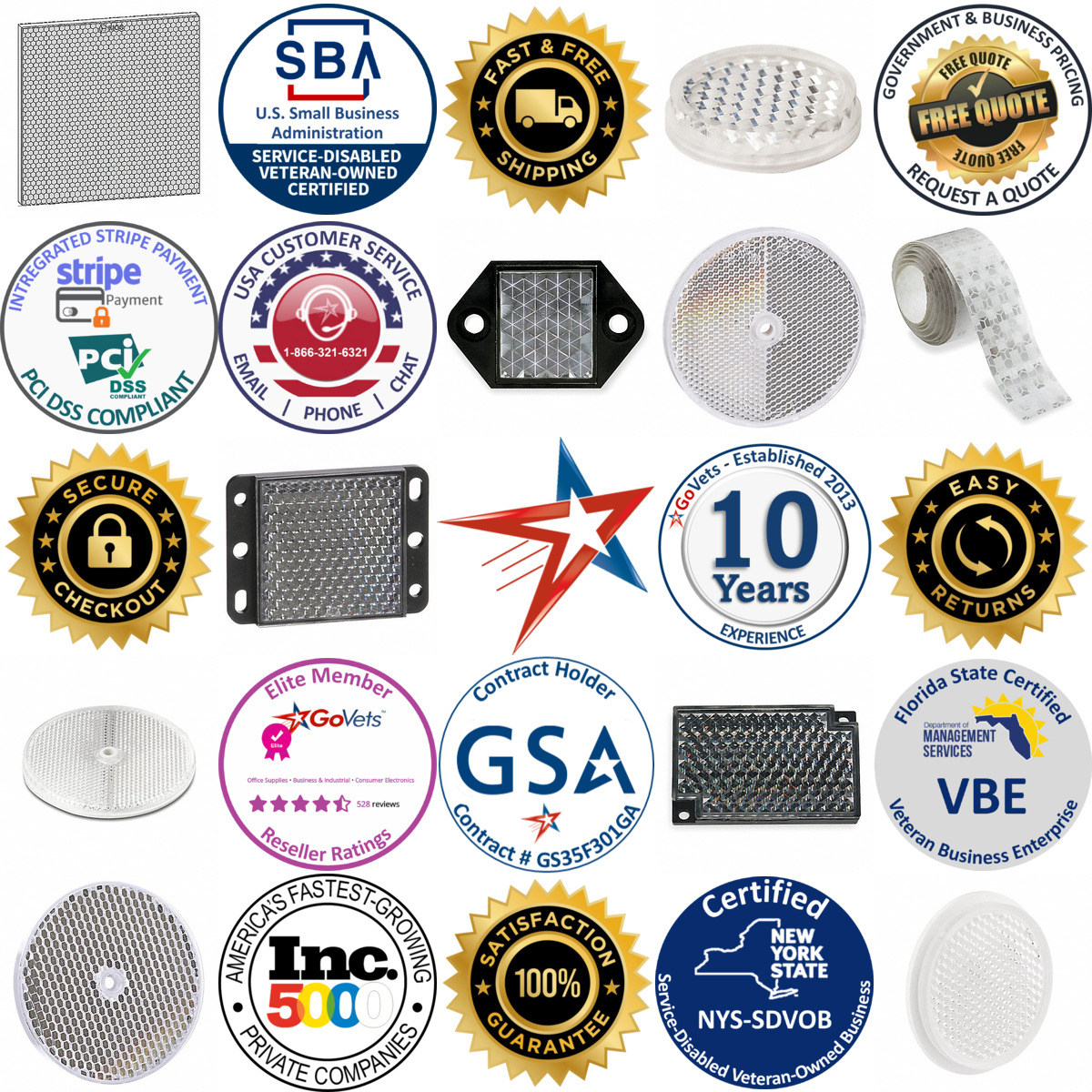 A selection of Photoelectric Sensor Reflectors products on GoVets