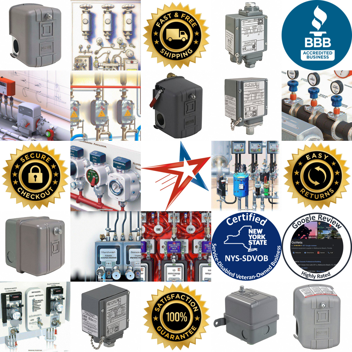 A selection of Pressure and Vacuum Switches products on GoVets