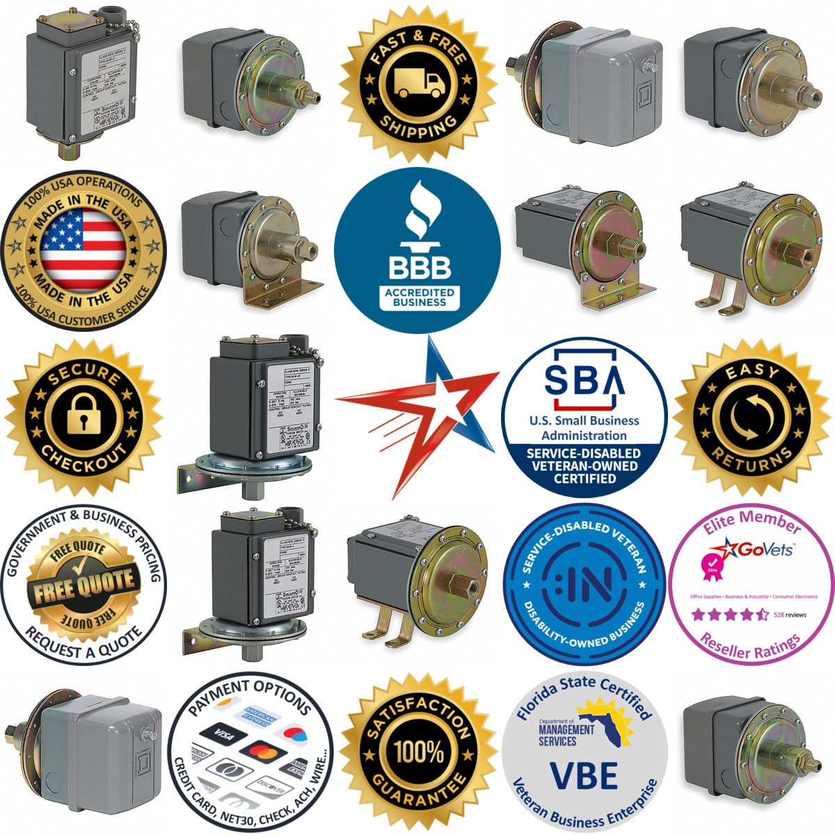 A selection of Vacuum Switches products on GoVets