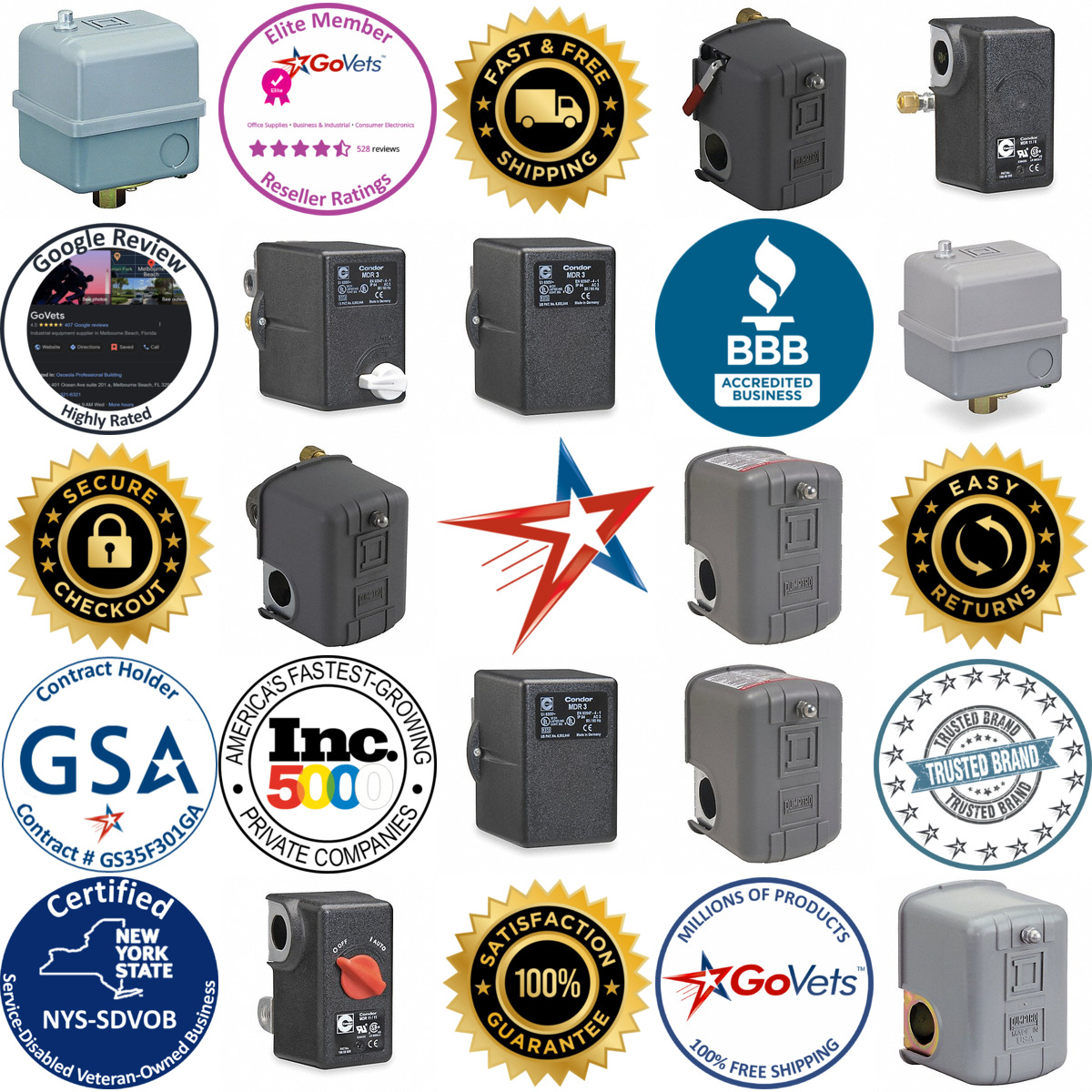 A selection of Water Air Pressure Switches products on GoVets