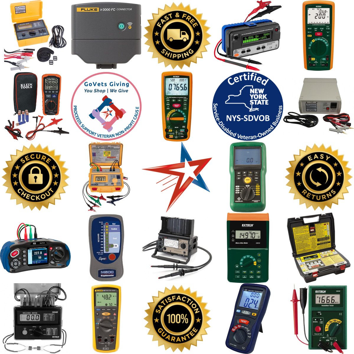 A selection of Electrical Insulation Resistance Testers and Megohmmeters products on GoVets