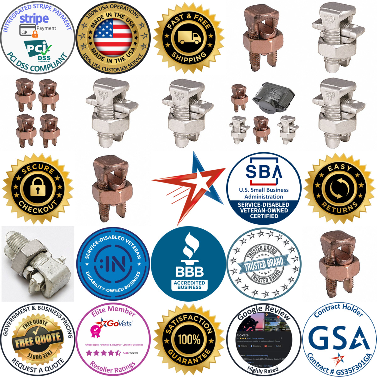 A selection of Split Bolt Connectors products on GoVets