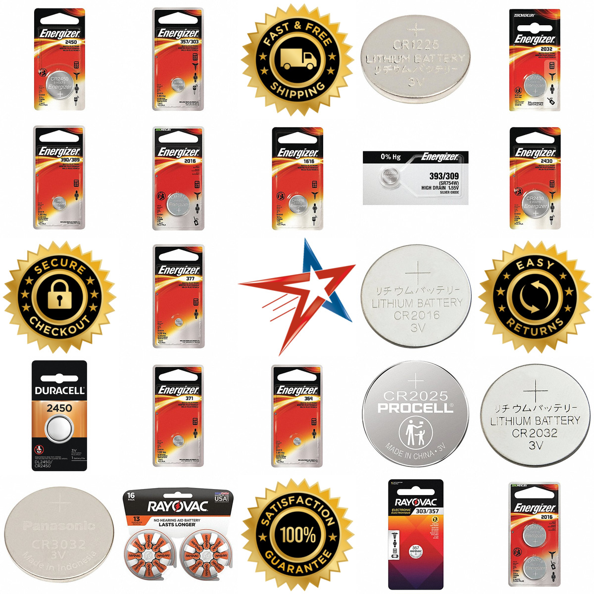 A selection of Coin and Button Cell Batteries products on GoVets