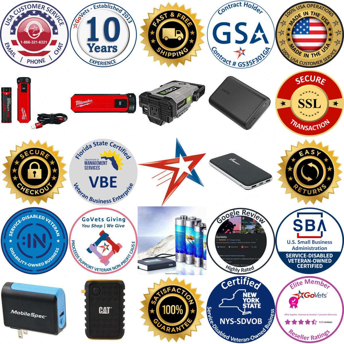 A selection of Power Banks and External Batteries products on GoVets