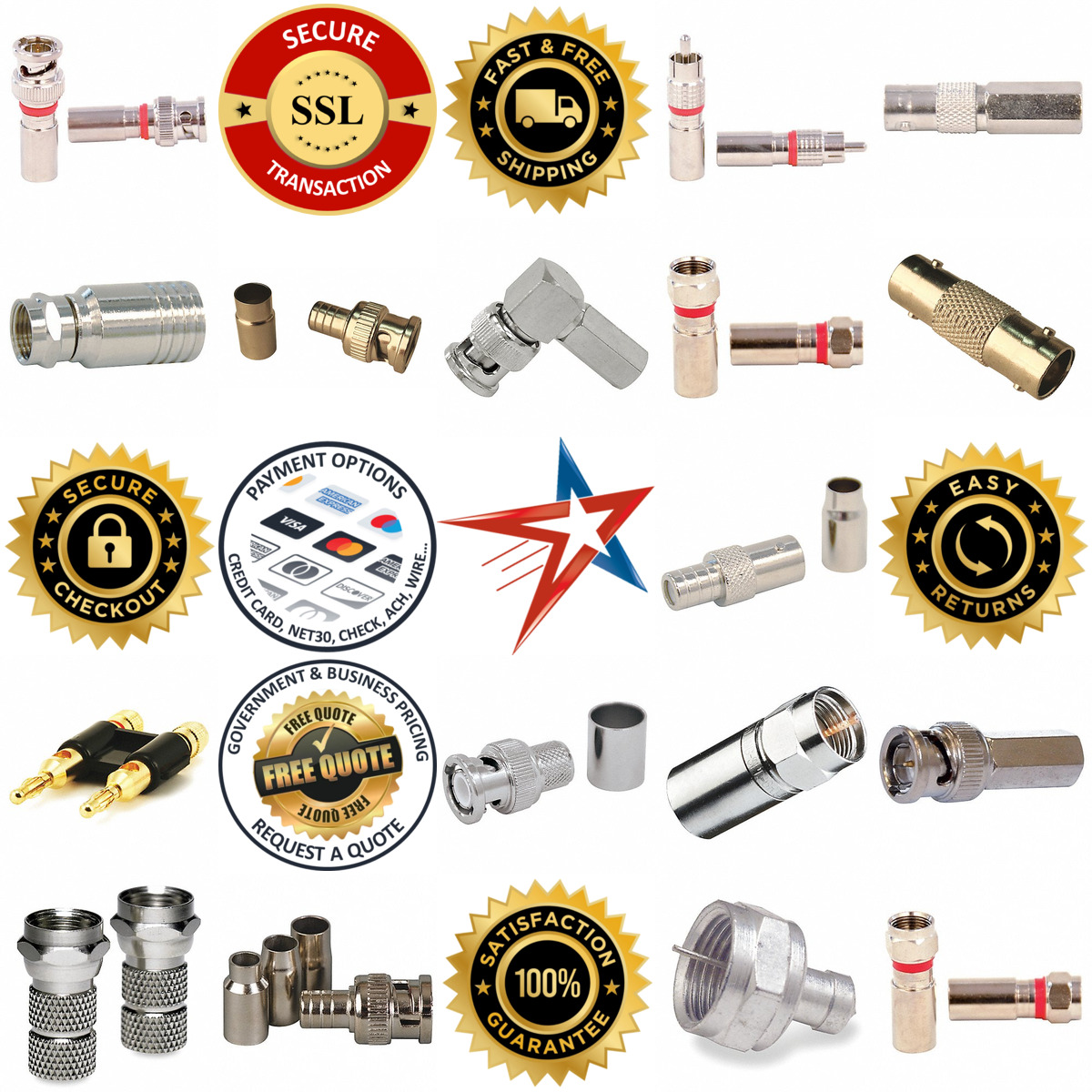 A selection of Audio Video Cable Connectors products on GoVets